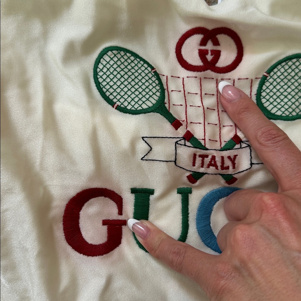 Gucci Ivory Halter Swimsuit with Multicolor Logo - Picture 3 of 3